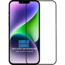 Evax (Shield Tam) iPhone 14 Plus ile Uyumlu 6d Tam 9h Temperli Esd Anti-Statik Hd+ Cam Ekran Koruyucu