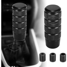 Caralp Üniversal 9.5 cm Jdm Metal Spor Görünümlü Vites Topuzu Aparatlı Alüminyum Alaşım Otomatik-Manuel Yarış Vites Kolu Siyah