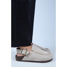 Manijero Alba Premium MNR.010.05 Kadın Bej Günlük Hakiki Deri Sandalet Terlik