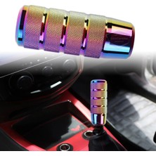 ŞüsCarOto Aksesuar Üniversal 9.5 cm Jdm Metal Spor Görünümlü Vites Topuzu Aparatlı Alüminyum Alaşım Otomatik-Manuel Yarış Vites Kolu Bukalemun Neo Krom