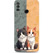 Manitoba Huawei P30 Lite Uyumlu Baskılı Yumuşak Silikon Şeffaf Telefon Kılıfı