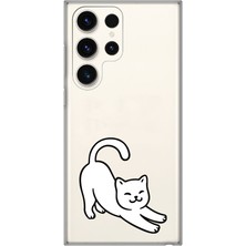 Manitoba Samsung Galaxy S23 Ultra Uyumlu Baskılı Yumuşak Silikon Şeffaf Telefon Kılıfı