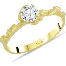 Keops Pırlanta F Renk 0,50 Karat Pırlanta Dal Tektaş Yüzük - Hrd Sertifikalı