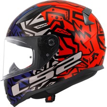 Ls2 Rapıd 2 Memphıs Kırmızı-Mavi Full Face Motosiklet Kaskı