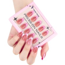 Takma Takma MKBD1718 Kısa Badem 30'lu Standart Beden Tekrar Kullanılabilir Protez Takma Tırnak