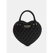 Guess Atabey Kalp Şekilli Kadın Siyah Çapraz Çanta HWQG9894770-BLA
