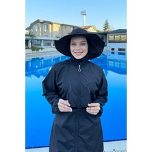 Hmm Kadın Tam Kapalı Siyah Paraşüt Tesettür Mayo