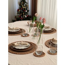 Boncuklu Amerikan Servis Hasır Amerikan Servis 4 Adet