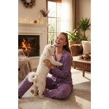 Lela Streç Standart Fit Düğmeli Pijama Takımı Bayan Pijama Takımı 60956601