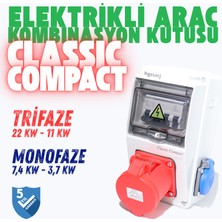 Hgsşarj "Classic Compact'' 22kW 5X32A + 1X16A Trifaze Elektrikli Araç Kombinasyon Kutusu  V i k o /P a n a s o n i c, 5 Yıl Garanti
