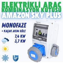 Hgsşarj ''Amazon Sky Plus'' 7,4kW 3X32A Monofaze Elektrikli Araç Kombinasyon Kutusu Tesla Mavi Adaptör Uyumlu Kaçak Akım Röle V i k o/P a n a s o n i c