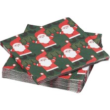 IKEA Vınterfınt 30 Adet Noel Baba Desenli Peçete