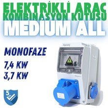 Hgsşarj "Medium All" 7,4kW 3X32A + 1X16A Elektrikli Araç Kombinasyon Kutusu Tesla Mavi Adaptöre Uyumlu V i k o/P a n a s o n i c