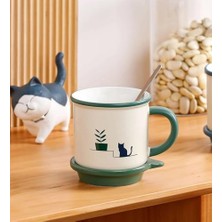 Kedi Figürlü Minimalist Seramik Kupa