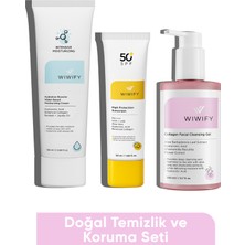 Wiwify Cilt Bakım Seti 3 Adet Vegan Hyalüronik Asit ve Botanik Kolajen İçeren Yaşlanma Karşıtı