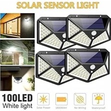 Güneş Enerjili Lamba LED Sokak Dış Ortam Solar Bahçe Aydınlatması Su Geçirmez Sensörlü (100 Led)
