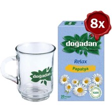 Doğadan Papatya Bitki Çayı 20' Li x 8 ve Doğadan Cam Bardak Hediyeli