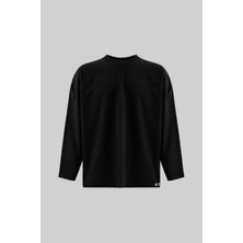 Machinist Erkek Baskılı Uzun Kollu Tişört Siyah