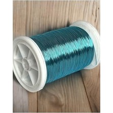 Filografi 0.30MM (100GR - 150M) Bakır Üstü Gümüş Kaplı Açık Mavi Renkli Filografi Teli