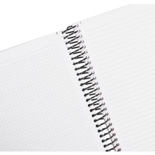 Pastel Serisi, A4, 6 Konulu (3 Kareli, 3 Çizgili) 180 Yaprak Pp Kapaklı Spiralli Defter, Pembe
