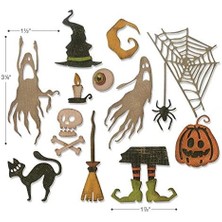 664208 Geo Halloween By Tim Holtz Zımba Şablonları, Schreckliche Dinge, Ölçü Birimi