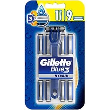Gillette Blue3 Hybrid Erkek Tıraş Makinesi + Yedek Tıraş Bıçağı 9'lu