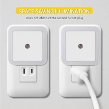 LED Gece Lambası, Duvara Takılan Gece Lambası, Alacakaranlık Sensörlü, 0.5W Enerji Tasarruflu, Koridor, Merdiven, Mutfak, Banyo ve Yatak Odaları Için Ideal (6'lı Paket)