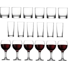 18 Parça Istanbul Viski Rakı ve Şarap Bardağı Seti