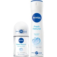 Nıvea Kadın Sprey Deodorant Fresh Natural 150ML ve Mini Roll-On Fresh Natural 25ML, Okyanus Özleri, Uzun Süren Ferahlık
