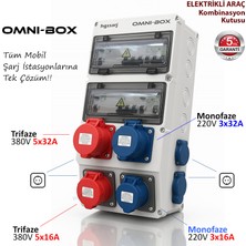 Hgsşarj Omnı-Box Tüm Mobil Şarj İstasyonlarına Uyumlu 22kW 11kW 7,4kW 3,7kW Elektrikli Araç Kombinasyon Kutusu 5X32A + 3X32A + 5X16 + 3X16 + 1X16A