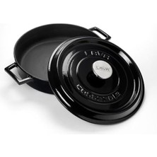 Döküm Çok Amaçlı Yayvan Tencere Çap(Ø) 28 cm - Trendy Siyah