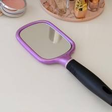 Mor Siyah Aynalı Saç Fırçası – Masaj Etkili, Saç Kırılmasını Önleyen, Ergonomik Saplı, 2’si 1 Arada Tarak ve Ayna