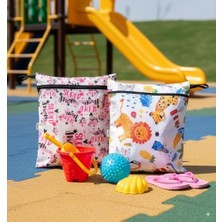 Yorni 2 Adet, 29 x 35 Cm, Jungle ve 37 x 30 cm Mom Desen, Sıvı Geçirmeyen Çok Amaçlı Çanta, Ekonomik Set, Yıkanabilir