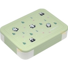 Bento 1330ML Lunchbox Tek Katlı 5 Bölmeli Pp Plastik Çocuk Sefer Tası Yemek Kutusu (Yeşil)