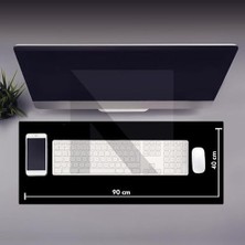 Gaming Oyuncu Mouse Pad, Kaymaz Taban Gamer Mousepad, Masa Koruyucu Masa Matı, Ofis Tipi Klavye ve Fare Altlığı (Siyah, 90X40 cm - Xxl)