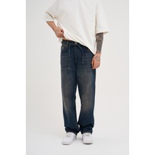 Machinist Erkek Oversize Baggy Yıkamalı Jean Pantolon Kahverengi