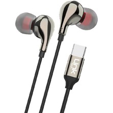 E84 Type-C Hd Kulak Içi Kablolu Kulaklık Siyah