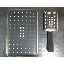 Rhea Siyah Altın Tepe Duş ve Eş Duş Başlık Seti