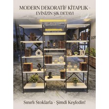 Ceritoğlu Şık-Dekoratif-14 Raflı Kitaplık-Mağaza-Ev-Ofis-Salon Beyaz Geniş - Raf - Ofis- Kütüphane- Ahşap Büyük Raf Xl 180X176