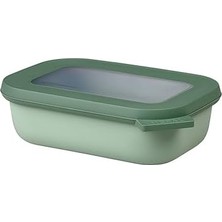 - Multi Bowl Cirqula Rectangular - Kapaklı Saklama Kabı - Buzdolabı Için Hava Geçirmez Saklama Kutusu ve Mikrodalga Fırın Kabı Olarak Uygundur - 500 ml -