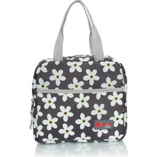 Dyscase Yemek Taşıma Çantası ve Soğuk Termal Termos Mama Taşıma Çantası Kamp Piknik Soğutucu (Siyah Papatya), DYS1908