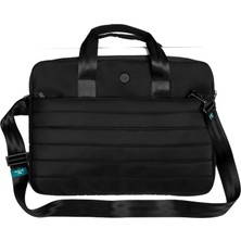 Leonaanelıa Alphecca Laptop Omuz Çantası, Siyah, 15.6 Inç, Tekstil, Iş Tipi, Su Geçirmez, Düz Desen, Dokuma Kumaş