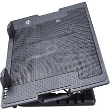 Ergostand Laptop Soğutucu Stand | 5 Kademeli Açılı Ergonomik Tasarım | 140MM Sessiz Fan | 2 Port USB Hub | 9-17” Notebook Uyumlu