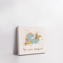 Stili Dinozor Karakter Tasarımlı Kanvas