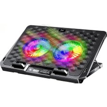 Odin Rgb Işıklı Gaming 2200RPM Çift Fan LED Laptop Soğutucu