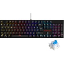 Katsuta Blue Switch Mekanik Gaming Oyuncu Klavyesi 11 Animasyonlu LED Işıklı