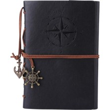 Doldurulabilir Notebook, Birinci Sınıf Pu-Deri Klasik Kabartmalı Travel Journal Günlük Boş Sayfa ve Retro Kolye Ucu