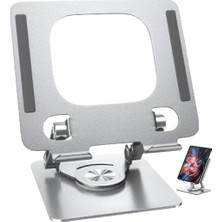 Tablet Standı 360° Dönen Metal Masaüstü Açılı Katlanabilir Tablet Tutucu Stant