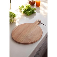 Akasya Ağacı Sunum ve Servis Tahtası, Akasya Tahtası Saplı, Et, Peynir, Ekmek, Sebze ve Meyve Servis Tepsisi Için Ahşap Mutfak Doğrama Tahtası (26 * 35 * 1.5cm)