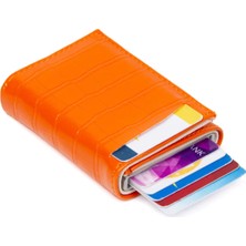 Newish Polo Kadın Mekanizmalı Kartlık ve Cüzdan newpolo128 - Turuncu